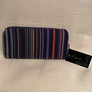 Wallet 2Moda Clutch Beautiful Canvas Material Compartments Zipper Closure